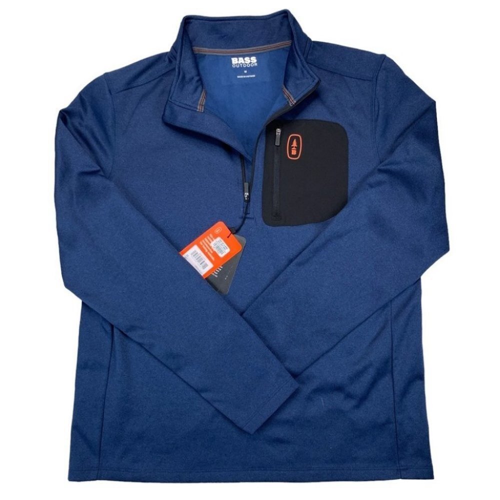 BASS OUTDOOR Mens sweatshirt Stretch Half Zip Fleece Size M